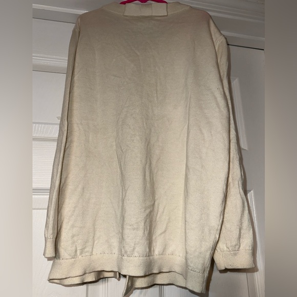 Kate Spade Sophia Cardigan Sweater Cream Natural Cotton Silk Cashmere - Picture 5 of 6